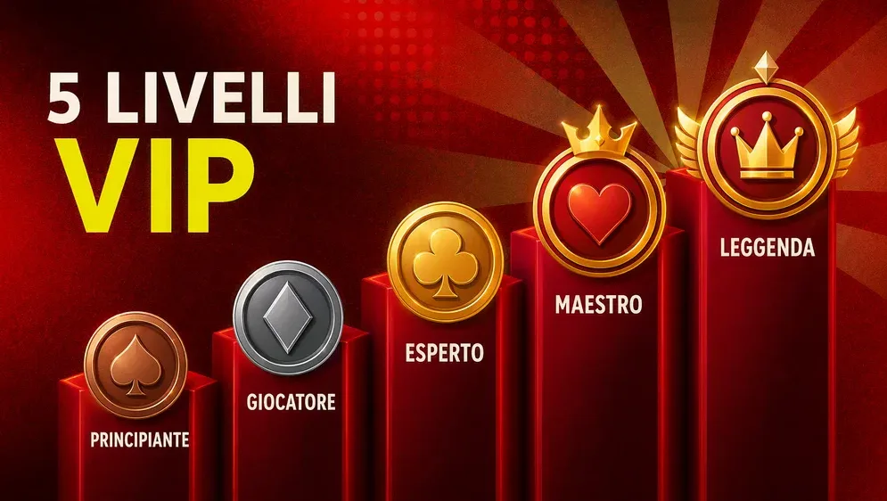cinque livelli VIP con icone e nomi in scala